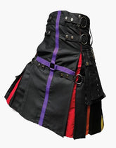 NYLON straps and a hybrid black rainbow kilt - scottish kilt jacket